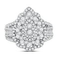 thumbnail image 3 of 14K White Gold Round Diamond Cluster Pear Bridal Wedding Engagement Ring 1-3/4 Cttw, Womens Size: 5-10, 3 of 4