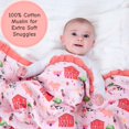 thumbnail image 2 of LollyBanks Baby Girl Ruffle Blanket, Organic Cotton Muslin Crib Quilt, 40 x 36 in, Pink Farm Print, 2 of 8