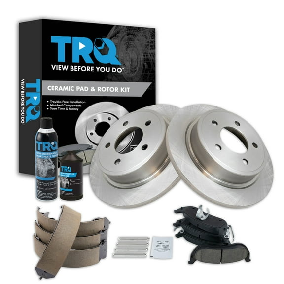 TRQ Rear Brake Pad & Rotor Kit BKA42410 Fits Select 2004-2008 Chrysler Pacifica
