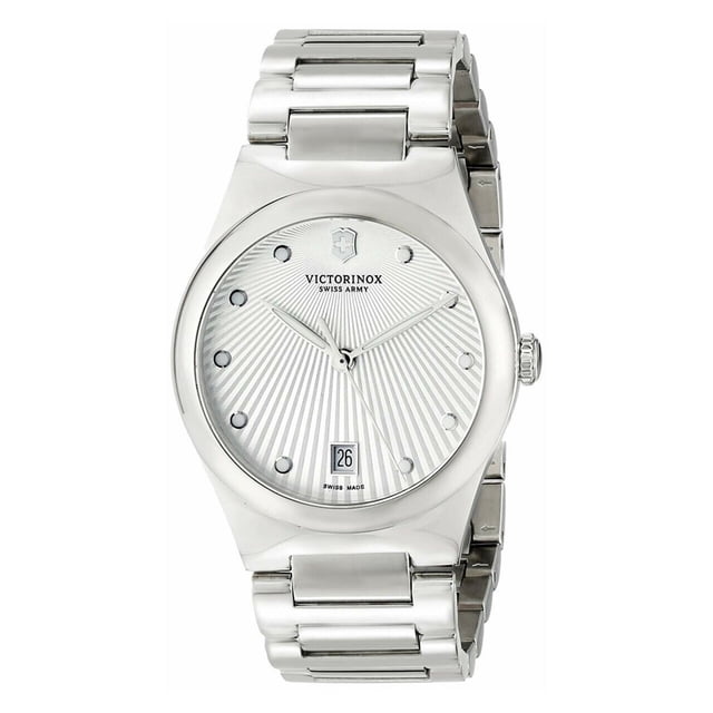Victorinox Swiss Army 241630 Victoria Reloj de cuarzo de acero inoxidable con esfera plateada para mujer Victorinox 241630