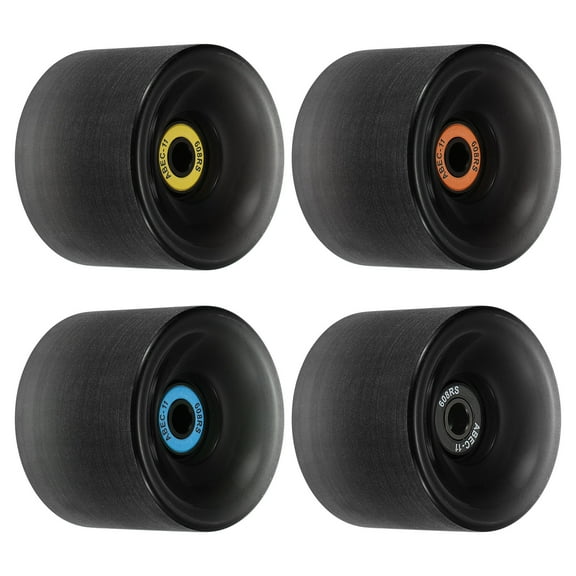 Uxcell 65mm 78A with ABEC-11 Soft Cruiser Wheels Street Wheels Skateboard Wheel PU, Black 4 Pack