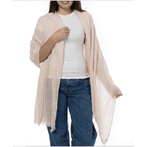 Style & Co Women's Textured Linen-Look Scarf - Blush