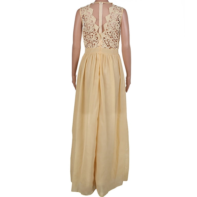 IDALL Wedding Guest Dresses,Prom Dresses Women Lace Applique Elegant Coral  Bridesmaid Dresses Wedding Guest Dress Maxi Dresses,Formal Dresses,Graduation  Dress Yellow Dress XL - Walmart.com