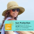 thumbnail image 5 of Women's Wide Brim Sun Hat with UPF UV Protection Summer Boho Hat for Beach Hiking Garden Travel/Beige, 5 of 8