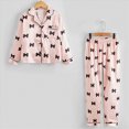 thumbnail image 2 of Paguaki Satin Pajamas Big Girls Silk Button down Long Sleeve Shirts Tops & Pants Pjs 2PCS Sleepwear Size 8-12, 2 of 5