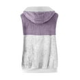 thumbnail image 4 of Lovskoo 2024 Womens Fuzzy Fleece Vest Cozy Sleeveless Winter Warm Vests with Pocket Zip Up Hooded Waistcoat Outerwear Purple, 4 of 6