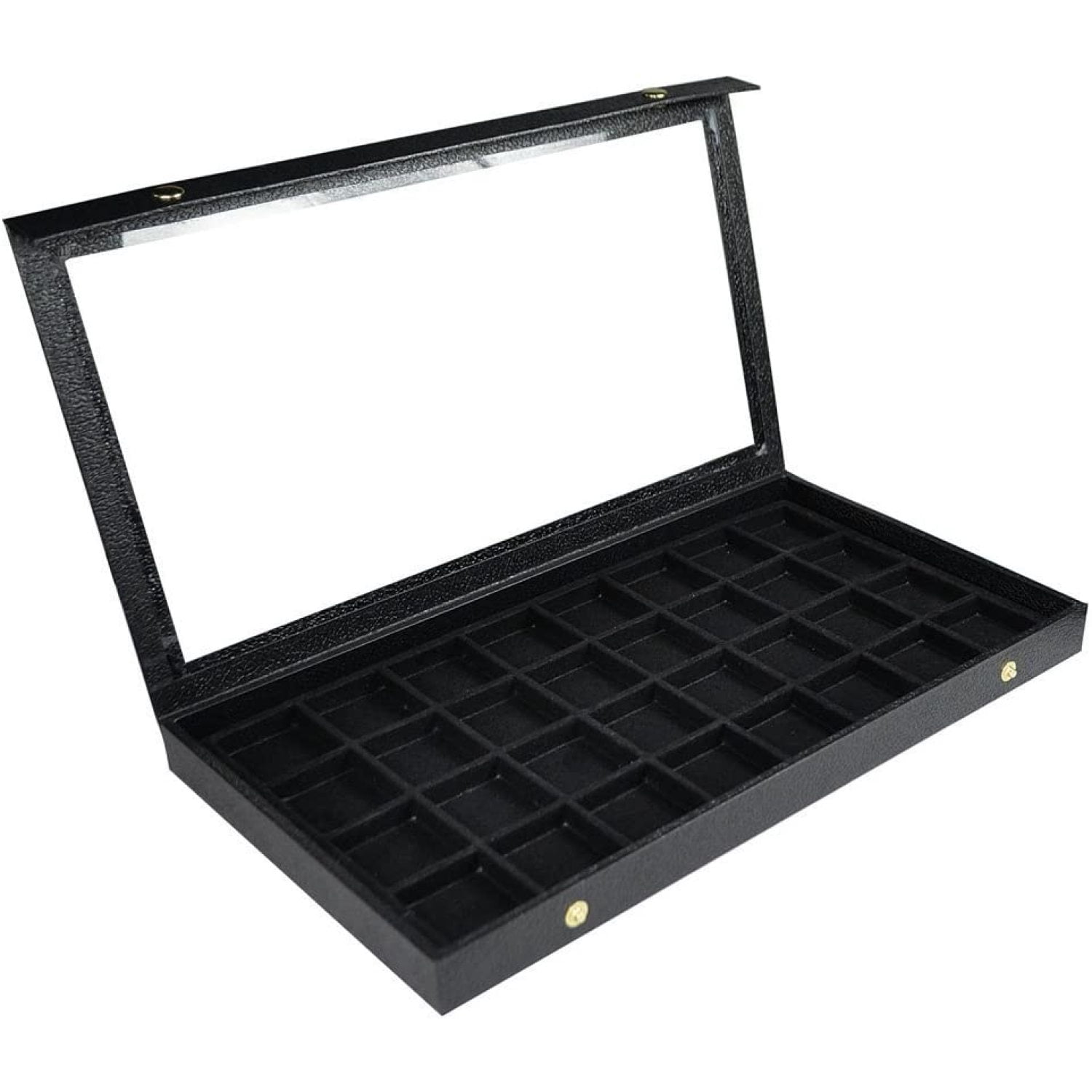 Clear Top Jewelry Display Case Clear Top With 32 Slots Tray 14 3/4" x 8