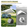 thumbnail image 4 of Aoxun 10x20 FT Heavy-Duty Portable Carport, Outdoor Car Canopy Shelter with Waterproof Tarp & Wind Resistant Design, Galvanized Steel Frame for Vehicle, RV, Boat, Truck Cover (White), 4 of 9