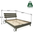 thumbnail image 2 of Caden 15'' Bed Frame with Adjustable Headboard - Mid Century, Retro Style with Acacia Wood - No Box Spring Needed - Wood Slat Support - Easy Assembly - Mocha, Queen (U.S. Standard), 2 of 6