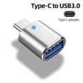 thumbnail image 2 of Adaptador Tipo-C A Conector USB OTG Indicador LED 3A Carga Rápida Plata, 2 of 3