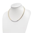 thumbnail image 2 of Diamond2Deal 925 Sterling Silver Gold-plated Rho-plated Bar with 2" ext. Necklace for Women 16", 2 of 6