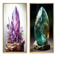thumbnail image 2 of Designart "Amethyst Purple Spiritual Stone" Spiritual Stone Framed Wall Art Set Of 2 - Purple Spiritual Framed Canvas Set For Living Room Decor, 2 of 7