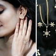 thumbnail image 3 of Rosec Jewels Lab Grown Diamond Snowflake Jewelry Set for Women (Ef-Vs Quality) - Ready to Gift Christmas Earring and Necklace Set, 14K Yellow Gold, 3 of 8
