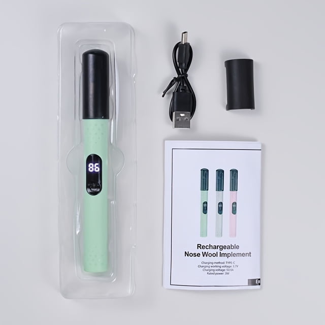LEEYNEER USB-Powered Nose Eyebrow Hair & Facial Hair Trimmer with Digital Display Screen - Cordless-like Operation USB Charging Ergonomic Design Precision Technology Mini Portable E