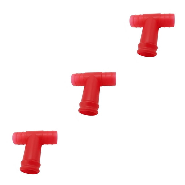 Decodeary Tuba pour Boire Boisson Canette Paille Tuba en Acier Inoxydable Connecteur d'Entonnoir à Boire Rouge 3 Ensembles