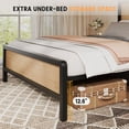 thumbnail image 4 of GloryStar Boho Full Size Rattan Platform Bed, Sturdy Black Metal Frame with Headboard & Footboard, Under-Bed Storage Space, 4 of 7