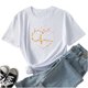 thumbnail image 1 of Camisetas de cuello redondo para mujer Camisetas con estampado de corazón Camisetas de manga corta Blusa Tops Fridja gope1465, 1 of 8