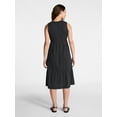 thumbnail image 3 of Time and Tru Women's Cotton Sleeveless Tiered Midi Dress, Sizes XS-XXXL, 3 of 5