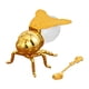 thumbnail image 3 of Tarro de miel con forma de abeja con cuchara, recipiente multiusos para condimentos Rosa dorada, 3 of 9