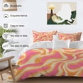 thumbnail image 3 of 3 Piece Pink Orange Duvet Cover Set California King, Microfiber Comforter/Quilt Cover with Corner Ties and 2 Pillowcases, Art Abstract Modern Geometric All Season Soft Bedding with Zipper Closure, 3 of 8