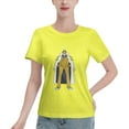 thumbnail image 1 of T-Shirt Basique à Manches Courtes pour Femmes une Pièce Jaune Singe, 1 of 6