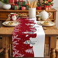 thumbnail image 4 of Christmas Snowman Cotton Linen Table Runner Winter Snowflakes Red White Dining Table Runners for Home Decor Party Dining Room Restaurant Kitchen Party 13" x 120", 4 of 9