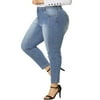Agnes Orinda Juniors' Plus Size Stretch Mid Rise Washed Skinny Jeans