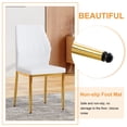 thumbnail image 2 of Hi loPres 5-Piece Dining Set for Apartments, 47" White Faux Marble Table with 4 Shell-Back White PU Chairs, 1.3" Thick Top and Stable Gold Metal Legs Suite, 2 of 10