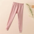 thumbnail image 4 of Lenpel Children's Base Layer Pants Girls Boys Cotton Elastic Waist Pull on Leggings Thermal Underwear Bottoms 2-15 Y(Pink,14-15 Years), 4 of 4