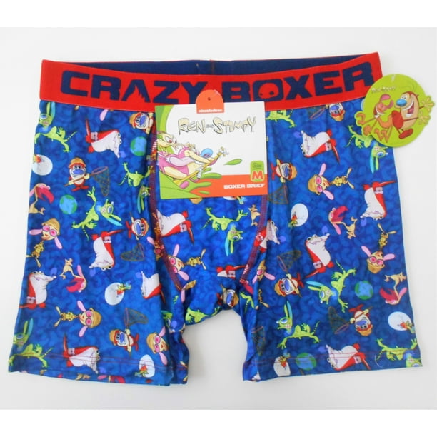 CRAZY BOXER MEN UNDERWEAR BOXER BRIEF REN AND STIMPY XLARGE