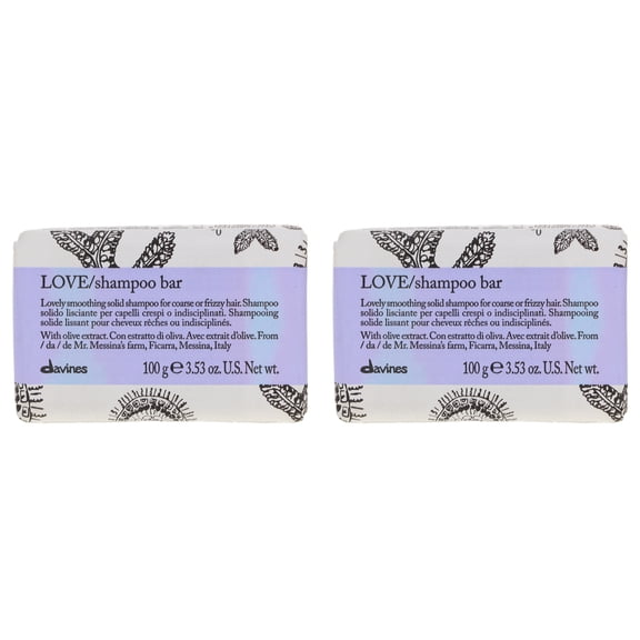 Davines LOVE Smoothing Shampoo Bar 3.53 oz 2 Pack