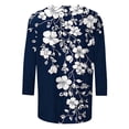 thumbnail image 2 of Craaazy Shirts for Women Vintage Floral Print 3/4 Length Sleeve Round-neck Spring Summer Clothes Gifts, 2 of 5