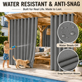 thumbnail image 3 of Lapalife Outdoor Curtains for Patio Waterproof W71xL84, Blackout Weighted Outside Curtains Weatherproof UV Resistant Privacy for Porch, Pergola, Light Gray, 1 Panel, 3 of 8