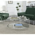 thumbnail image 3 of Convenience Concepts Royal Crest Round Glass Coffee Table in Chrome Metal Frame, 3 of 5