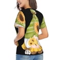 thumbnail image 3 of Xecao Sunflower Gnomes for Women's V-Neck T-Shirts-Elegant Half-Sleeve Tops Perfect for Summer-XX-Large, 3 of 5
