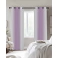 thumbnail image 3 of Light Purple White Blackout Curtains 54 Inches Long for Bedroom, Gradient Solid Stripes Geometric Thermal Insulated Room Darkening Black Out Window Curtain Panels Grommet Drapes for Living Room, 3 of 8