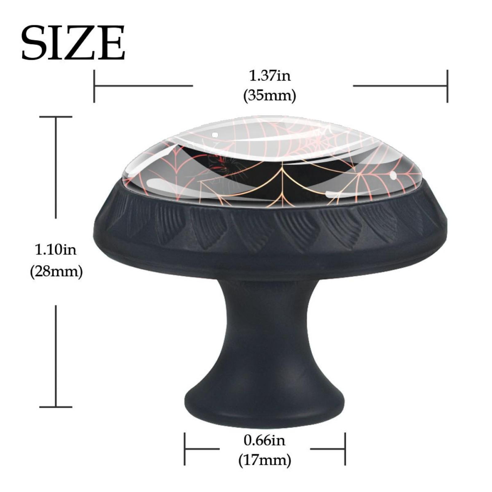 4 Pcs Halloween Spider Web Knobs for Kitchen Cabinet Cupboard Dresser Bookcase Drawer Pulls Handles Round Home Decor
