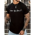 thumbnail image 1 of How Are You Print T-Shirt à Col Rond Manches Courtes Mode Coupe Régulière pour Printemps Été Fête des Pères, Fête des Mères, Nouvel An, Festival de Printemps, Saint-Valentin, Fête de l'Indépendance, 1 of 5