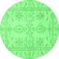 thumbnail image 1 of Ahgly Company Indoor Round Oriental Emerald Green Traditional Area Rugs, 6' Round, 1 of 4