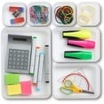 thumbnail image 5 of Organizador de cajones blanco transparente con divisor de almacenamiento y bandeja de almacenamiento con 3 tamaños de compartimentos para cubiertos, cosméticos y joyas para cocina, dormitorio y baño., 5 of 5