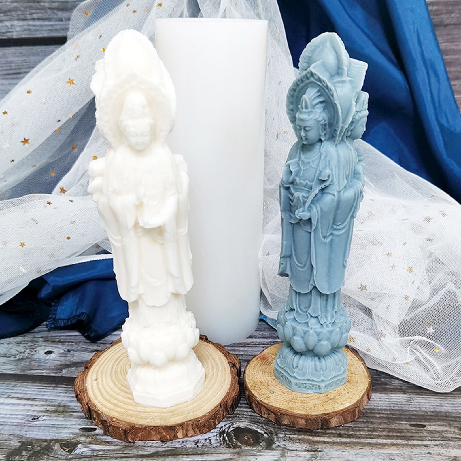 JZROCKER Guanyin Buddha Statue Silicone Mold Candle Aromatherapy Soap Making Mould