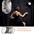 thumbnail image 2 of Reflector De Luz Fotográfica 24X36 Pulgadas/ 60X90 Cm Difusor 5 En 1 Fotografía Plegable Con Bolsa Y Clips Para Soporte De Reflector Para Estudio Iluminación Exterior Translúcido Plata Dorado Blanco Y, 2 of 5