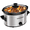 Silver, variant on Slow Cooker, 2 Qt Small Stainless Steel Electric Pot Cooker with Low High Warm Settings, Non-Toxic & Dishwasher Safe for 3+ People-Silver