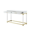 thumbnail image 6 of Ebbe White/Gold Console Table - High Gloss Finish, Acrylic Legs, Stainless Steel Base, 2 Drawers, 6 of 9