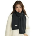 thumbnail image 2 of Wool Scarf Knit Scarf Winter Scarf Cold Weather Scarfs Winter Warm Scarfs Scarfs for Women Knitted Neckwear Winter Scarves Wraps Long Neck Wraps Long Scarf Shawls Dark Gray, 2 of 5
