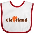 thumbnail image 3 of Inktastic Cleveland Heart Solid Orange Boys or Girls Baby Bib, 3 of 4