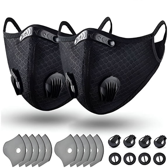 GJX Reusable washable dust mask with 10 filters,suitable for running,cycling,outdoor activities