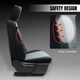 thumbnail image 3 of Ikon Motorsports Car Seat Covers Fits 2019-2026 Chevy Silverado GMC Sierra 1500 2500HD 3500HD, Waterproof Easy Clean PVC Black & Gray Seat Protector Full Set, 3 of 8