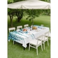 thumbnail image 4 of Outdoor Tablecloth with Umbrella Hole for Patio/Picnic/Party/Camping, Blue Eucalyptus Leaves Waterproof Table Cloth Rectangle Table Cover Washable, Weeping Summer Botanical Watercolor (54"x 80"), 4 of 8