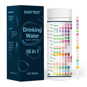 Water Testing Kits for Drinking Water: 125 Strips 16 in 1 Well and Drinking Water Test Kit, EASYTEST Water Test Strips with Hardness, pH, Lead, Iron, Copper, Chlorine, and More